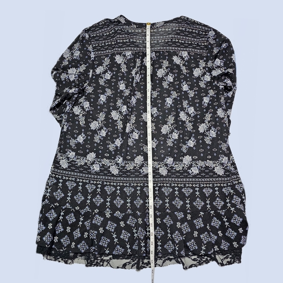 Style & Co Bohemian Floral Patterned Geo-Print Lace-Hem Peasant Top - Picture 14 of 16